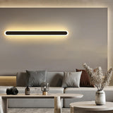 Simple Slim Vertical Gold LED Vanity Wall Light  Image - 4