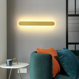 Simple Slim Vertical Gold LED Vanity Wall Light  Image - 5