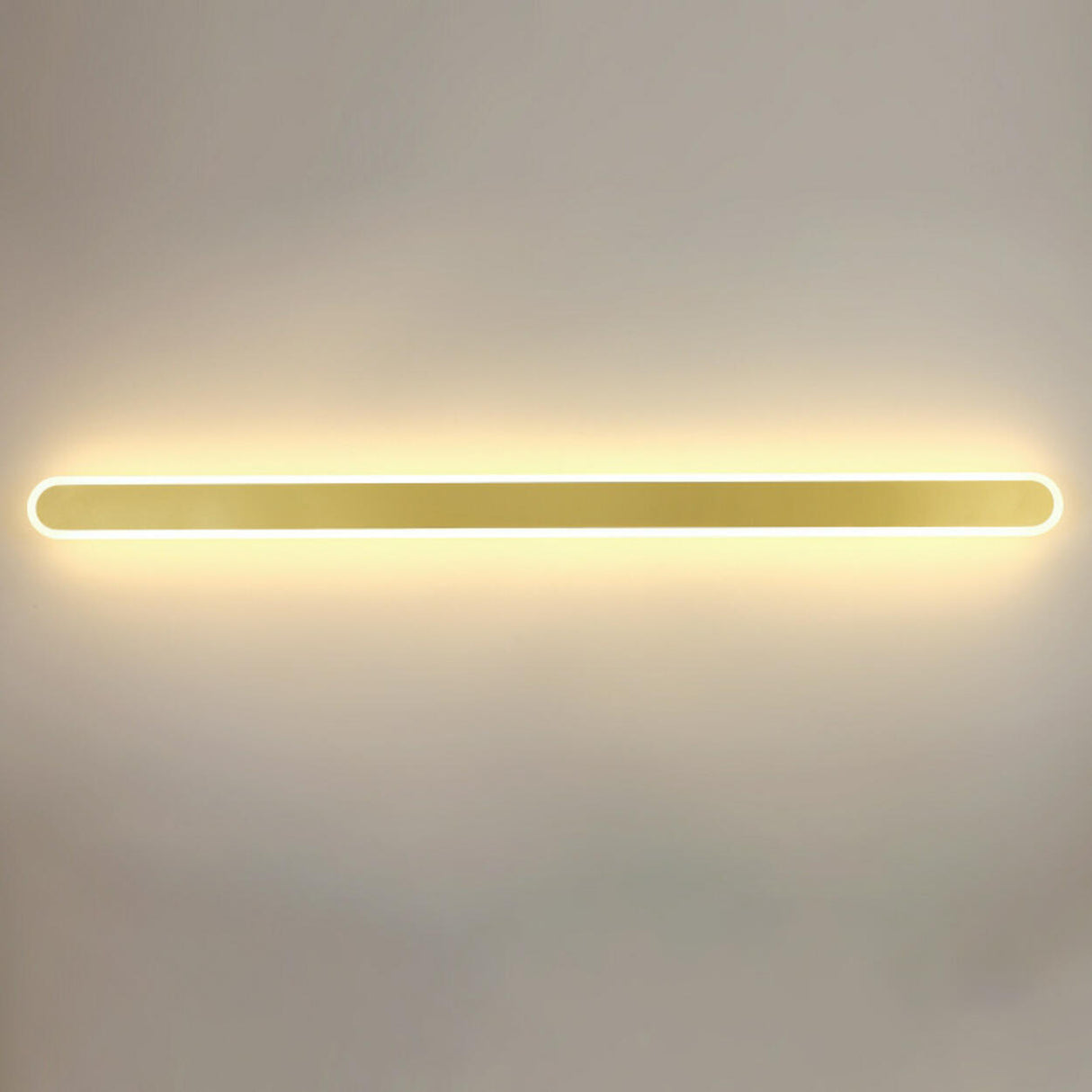 Simple Slim Vertical Gold LED Vanity Wall Light  Image - 8