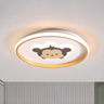 Simple Small Gold Round Crown LED Flush Mount Light Image - 5