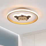 Simple Small Gold Round Crown LED Flush Mount Light Image - 7