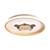 Simple Small Gold Round Crown LED Flush Mount Light Image - 8