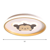 Simple Small Gold Round Crown LED Flush Mount Light Image - 9