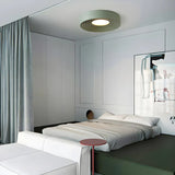 Simple Small Green Drum LED Flush Mount Ceiling Light Image - 4