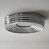 Simple Small Green Drum LED Flush Mount Ceiling Light Image - 9