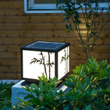 Simple Solar Bamboo Pattern Square Outdoor Garden Lamp Image - 10