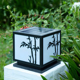 Simple Solar Bamboo Pattern Square Outdoor Garden Lamp Image - 12