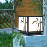 Simple Solar Bamboo Pattern Square Outdoor Garden Lamp Image - 13