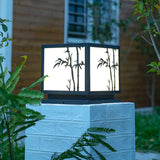 Simple Solar Bamboo Pattern Square Outdoor Garden Lamp Image - 14