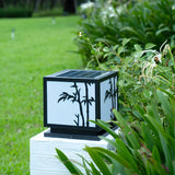 Simple Solar Bamboo Pattern Square Outdoor Garden Lamp Image - 15