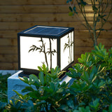 Simple Solar Bamboo Pattern Square Outdoor Garden Lamp Image - 17