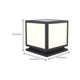 Simple Solar Bamboo Pattern Square Outdoor Garden Lamp #size