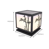 Simple Solar Bamboo Pattern Square Outdoor Garden Lamp Image - 21