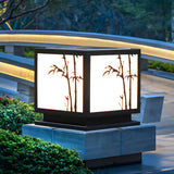 Simple Solar Bamboo Pattern Square Outdoor Garden Lamp Image - 5