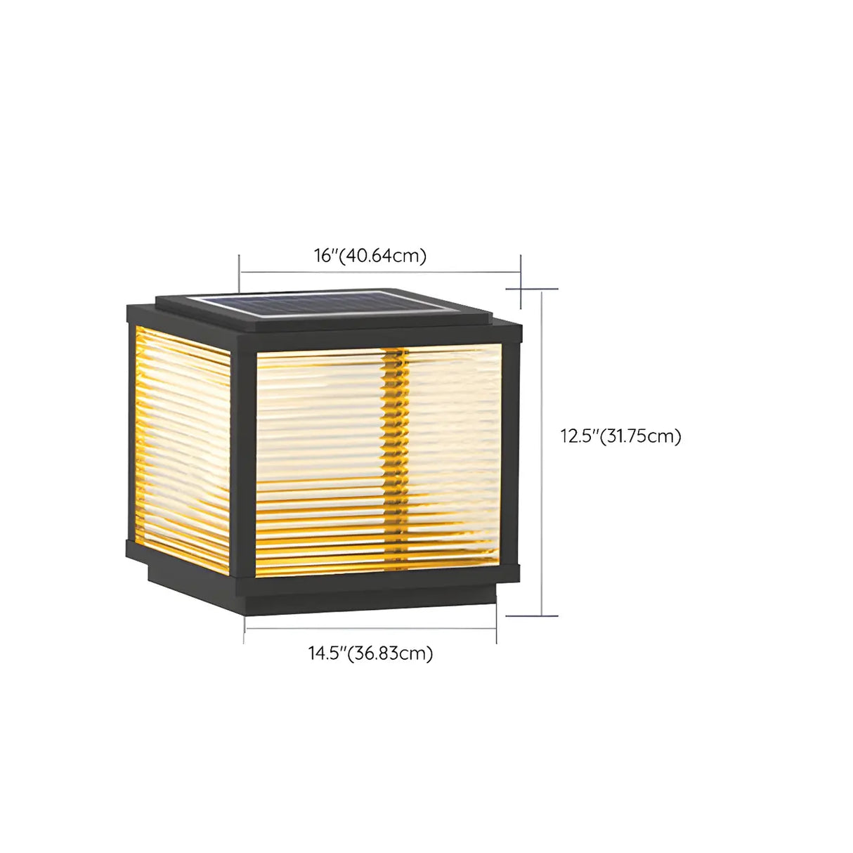 Simple Solar Cube Metal Frame Outdoor Gate Table Lamp Image - 22