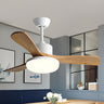 Simple Solid Wood 3 Blade Modern Ceiling Fan with Light Image - 2