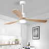 Simple Solid Wood 3 Blades LED Ceiling Fan with Light Image - 3