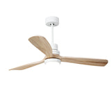 Simple Solid Wood 3 Blades LED Ceiling Fan with Light Image - 5