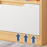 Simple Solid Wood Modern Rectangular Wide Bookcase Image - 11