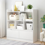 Simple Solid Wood Modern Rectangular Wide Bookcase Image - 14