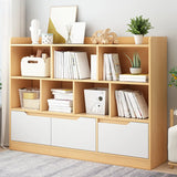 Simple Solid Wood Modern Rectangular Wide Bookcase Image - 16