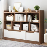 Simple Solid Wood Modern Rectangular Wide Bookcase Image - 20