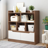 Simple Solid Wood Modern Rectangular Wide Bookcase Image - 22