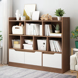 Simple Solid Wood Modern Rectangular Wide Bookcase Image - 25