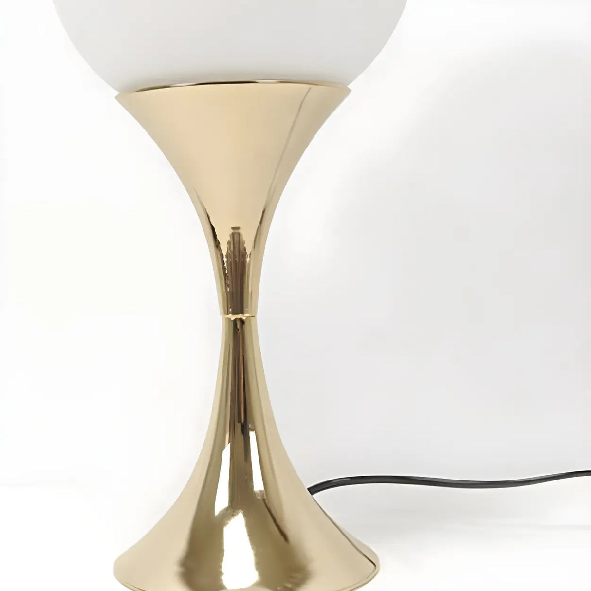 Simple Spherical Glass Nightstand Gold Base Table Lamp Image - 10