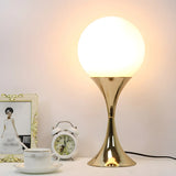 Simple Spherical Glass Nightstand Gold Base Table Lamp Image - 15