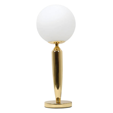 Simple Spherical Glass Nightstand Gold Base Table Lamp Image - 2