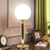 Simple Spherical Glass Nightstand Gold Base Table Lamp Image - 4