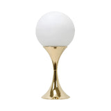 Simple Spherical Glass Nightstand Gold Base Table Lamp Image - 7