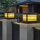 Simple Square Aluminum Black Outdoor Post Lamp Image - 10