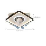 Simple Square Clear Blade Geometric Ceiling Fan Light Image - 21