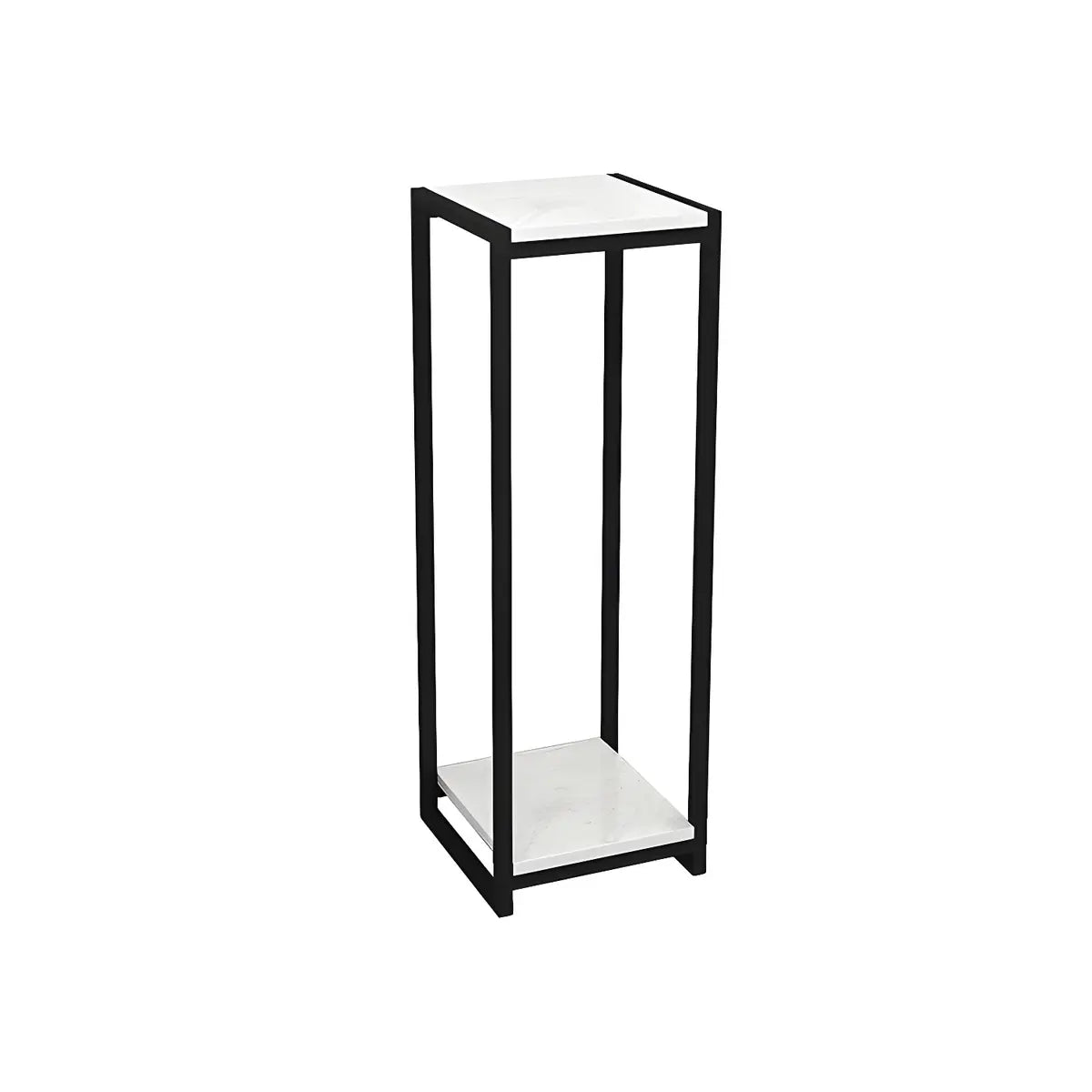 Simple Square Faux Marble Nesting Plant Stand White Image - 13