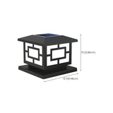 Simple Square Garden Outdoor Iron Pillar Lamp Black Image - 14