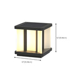 Simple Square Geometric Metal Outdoor Post Lamp White Image - 12