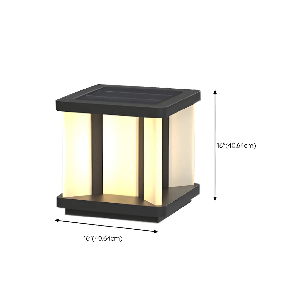 Simple Square Geometric Metal Outdoor Post Lamp White Image - 13