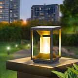 Simple Square Geometric Outdoor Pathway Table Lamp Image - 11