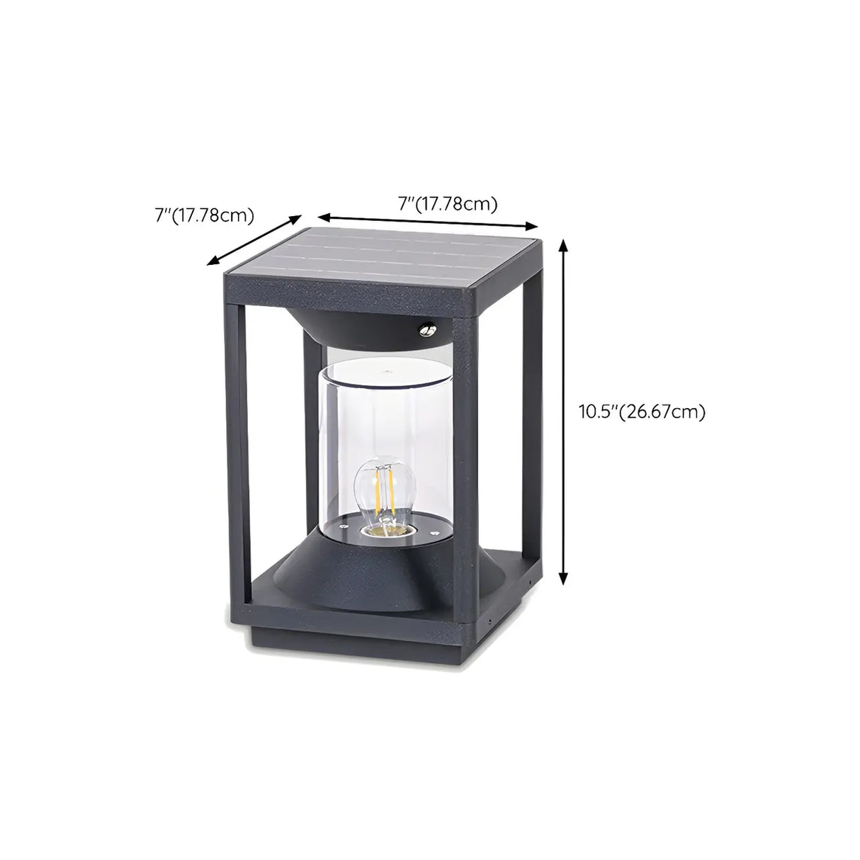 Simple Square Geometric Outdoor Pathway Table Lamp 