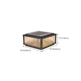 Simple Square Glass Black Metal Solar Outdoor Lamp Image - 17