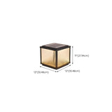 Simple Square Glass Black Metal Solar Outdoor Lamp Image - 20