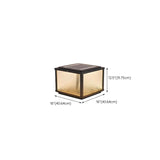 Simple Square Glass Black Metal Solar Outdoor Lamp Image - 21