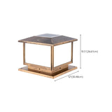 Simple Square Metal Bronze Finish Outdoor Table Lamp Image - 30