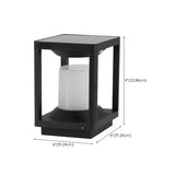 Simple Square Metal Frame Outdoor Table Lamp Black #size