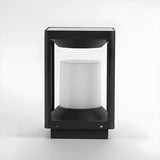 Simple Square Metal Frame Outdoor Table Lamp Black Image - 2