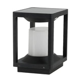 Simple Square Metal Frame Outdoor Table Lamp Black Image - 6