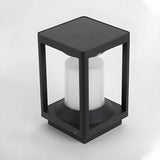 Simple Square Metal Frame Outdoor Table Lamp Black Image - 7