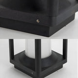 Simple Square Metal Frame Outdoor Table Lamp Black Image - 9